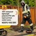 thumbnail image 2 of Pioneer Hi Vis Waterproof Lightweight Rainsuit - Work Safety Hooded Jacket and Bib Pants - Adjustable Pant Length - Black, 2 of 9
