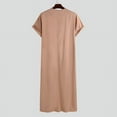 thumbnail image 4 of INCERUN Men's Muslim Saudi Arabia Kaftan Islamic Abaya Thobe Long Tops Dress Robe, 4 of 9
