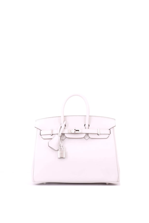 Pre-Owned Birkin Handbag Grey Swift with Palladium Hardware 25 By Rebag