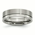 thumbnail image 1 of Titanium Grooved 6mm Brushed and Polished Band Ring 8.5 Size, 1 of 6