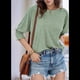 thumbnail image 5 of Blusa Tipo Túnica Informal con Cuello Redondo y Ligera para Mujer, Color Verde , XXL, 5 of 7