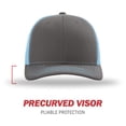 thumbnail image 2 of Adjustable Snapback Trucker Cap, Adjustable, CharcoalColumbia Blue, 2 of 6