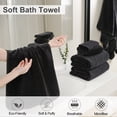 thumbnail image 6 of Covina Home 8 Pcs Bath Towel Set Black Microfiber Bathroom Towel Set Ultra Soft Plush Oversized Towels Adult Luxury Bath Sheet, 6 of 8