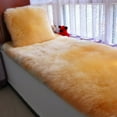 thumbnail image 4 of Alfombra de lana artificial de 40x90 cm, tapete para piso, tapete para silla, cojín para asiento. Dorado, 4 of 9