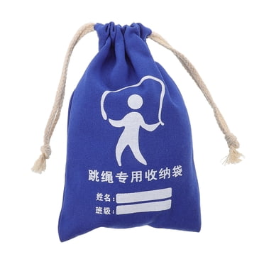 PBPBOX Blue Canvas Skipping Rope Drawstring Bag for Gymnastics 1Pack
