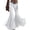 White, variant on cocolona Womens Casual Street Tassel Suedes Pants Solid Color Elastic Waist Wide Leg Flare Pants for Party