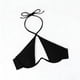 thumbnail image 4 of Trajes de baño Tankini Amzcrzy para mujer, trajes de baño, trajes de baño Bikini Conjunto de traje de baño con cordones estilo dividido de color sólido casual de moda para mujer Negro, S, 4 of 7
