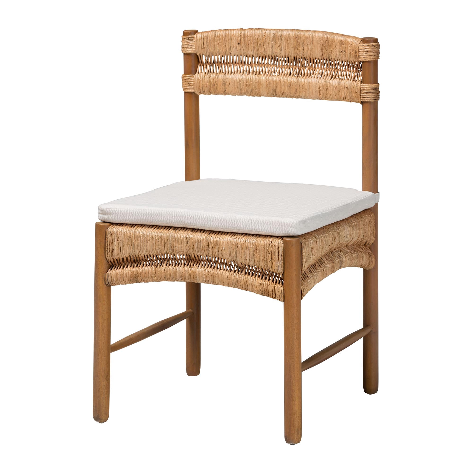 bali & pari Elvera Boho Dining Chair, 19.3" H Seat Height, Light Walnut