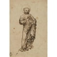 thumbnail image 2 of Michele Giambono 13x18 Black Ornate Wood Framed Double Matted Museum Art Print Titled - Standing Apostle or Saint (Mid-Fifteenth Century), 2 of 5