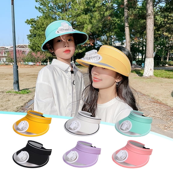 Suncoda Hat with Fan, Hat with Fan for Women - Fan Visor Hat - Three Gear Mediation and Large Area Sun Protection