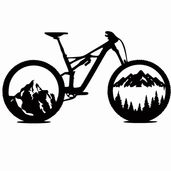 Cuadro Decorativo de Metal con Diseño bicicleta paisaje Grande