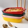 thumbnail image 2 of Qeeadeea Ceramic Baking Dish With Handle, Oven Ceramic Baking Pan, Rectangular Lasagna Pan, Casserole Dish, Microwave And Oven Safe.-green-23x13.5x4cm, 700ml, 2 of 7