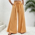 thumbnail image 2 of IMENGL Casual Cropped Pants for Women Soft Summer Striped Straight Elastic Waist Trousers Loose Women's Wide Leg Pant,M-XXL, 2 of 7