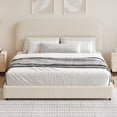 thumbnail image 4 of 4 EVER WINNER Full Bed Frame with Headboard, Cloud Boucle Upholstered Platform Bed with Wood Slats, Soft Rounded Corners, No Box Spring Required, Non-Slip and Noise-Free, Easy Assembly, Cream, 4 of 9
