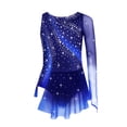 thumbnail image 3 of Freebily Robe de Danse Ballet Patinage Artistique à Manches Longues pour Filles avec Strass Bleu Marine 16, 3 of 6