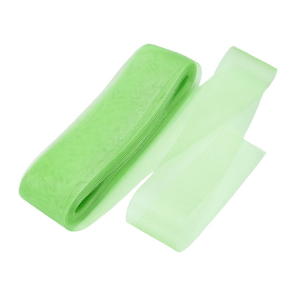 Uxcell Stiff Horsehair Braid 50 Yards 3 Inch Soft Horsehair Trim for Polyester Boning Sewing Wedding Dress Dance Gown Shaping Trimming, Light Green