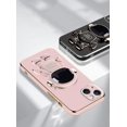 thumbnail image 2 of Compatible with iPhone 15 Case for Women Men, Ultra Soft iPhone 15 Phone Case with Stand Silicone TPU Plating Cute Astronaut Pattern Cases Cover (Black), 2 of 7