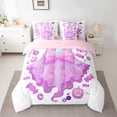thumbnail image 2 of Manfei Glitter Pink Ghost Bedding Comforter Set 7pcs, Cartoon Pumpkin Queen Bedding Sets, Kawaii Princess Halloween Reversible Queen Sheet Sets, Super Cozy Room Decor, 2 of 7