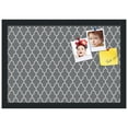 thumbnail image 2 of PinPix 19x13 Custom Cork Bulletin Board Quatrefoil Dk Grey Poster Board Has a Fabric Style Canvas Finish, Framed in Quatrefoil Dk Grey, by ArtToFrames (PinPix-583), 2 of 6