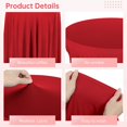 thumbnail image 4 of 4 Packs Round Lycra Cocktail Tablecloths with Skirt Ruffles, Spandex Table Cover Stretch Square Tablecloths for Fitted High Top Bar Wedding Party Banquet, 4 of 6