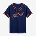 thumbnail image 4 of Women's Fanatics Navy Detroit Tigers Diva Race Ahead Raglan V-Neck T-Shirt, 4 of 5