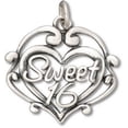 thumbnail image 1 of Sterling Silver 18" .8mm Number Sweet 16 Inside Of Heart Scrolls Birthday Pendant Necklace, 1 of 2