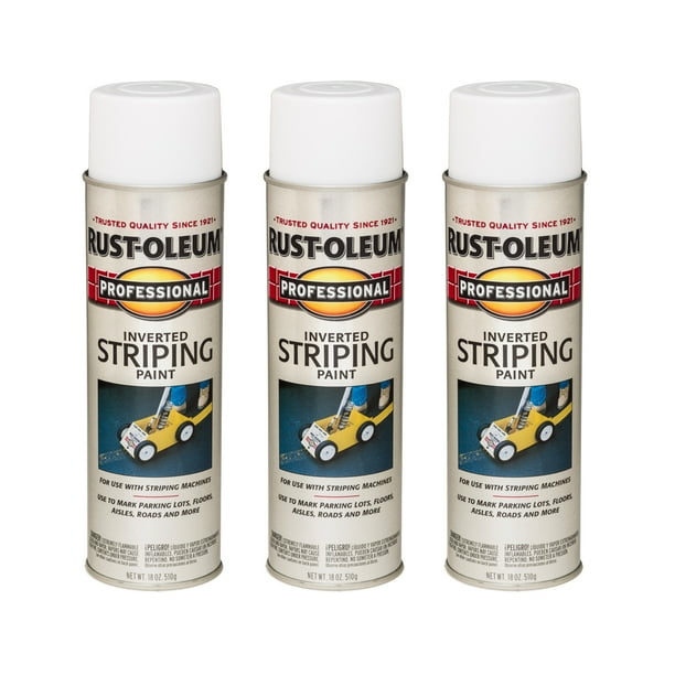 (3 Pack) RustOleum Professional Inverted Striping Paint White
