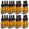 Amber Glass Bottle - 10 ml (1/3 fl oz) w/ Glass Dropper - Pack of 24