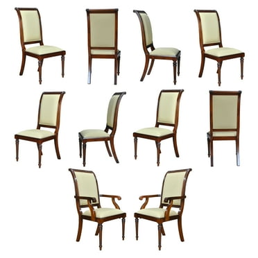 Tall Back Upholstered Chairs, Set of 10