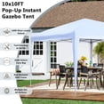 thumbnail image 2 of Ainfox 10x10 ft Pop Up Canopy Tent with 4 Weighted Bags, Instant Outdoor Shade Shelter with Portable Carrying Bag, Waterproof UV Protection Gazebo for Events, Parties and Beach,White, 2 of 6