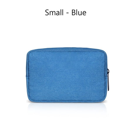 Large Capacity HDD Organizer Travel Gadget Devices Pouch Makeup Cover Digital Accessories Storage Bag BLUE 16 X 11CM