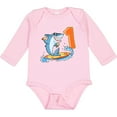 thumbnail image 3 of Inktastic First Birthday Surfing Shark with Hot Dog and Ice Cream Boys or Girls Long Sleeve Baby Bodysuit, 3 of 5