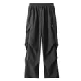 thumbnail image 6 of OSOLU Solid Color Summer Men's Loose Thin Paratrooper Pants Youth Pleated Cool Casual Straight Leg Pants Trousers Fashionable Classic Leisure Bottoms, 6 of 8