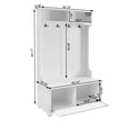 thumbnail image 2 of DEALTOPS Classic Hall Tree with Bench and Open Shelves, Entryway Coat Racks with Cabinets, White, 2 of 8