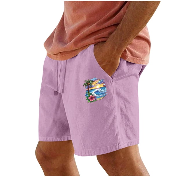 Pantalones Cortos para Hombre Cintura Elástica con Bolsillos Color Sólido Casual Cordón Suelto Pantalones Cortos de Ejercicio