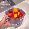 thumbnail image 4 of Cesta de drenaje de dopamina de doble capa, bonita cesta de frutas para el hogar, filtro de agua para limpieza, plato de fruta engrosado dos en uno, cesta para lavar verduras, 4 of 6