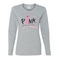 thumbnail image 2 of Wild Bobby Ribbon Pink Spread the Hope Find the Cure USA Flag Sleeve Breast Cancer Awareness Women Graphic Long Sleeve T-Shirt, Heather Grey, Small, 2 of 6
