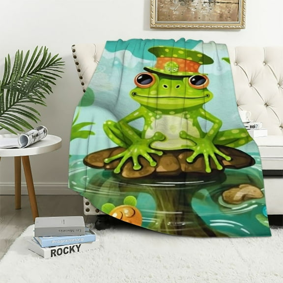 SHERONV Frog Warm Lightweight Blanket Soft Fleece Blankets Throw Blanket Living Rooms Sofa Decor Cow Gifts All Seasons Super Soft Blanket 40x50in