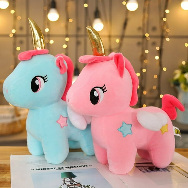 2 piezas 10 cm Kawaii suave unicornio peluche juguete animales juguetes bebe ninos apaciguar almohada para dormir muneca regalos de cumpleanos para ninas rosa azul Bodega Aurrera en linea