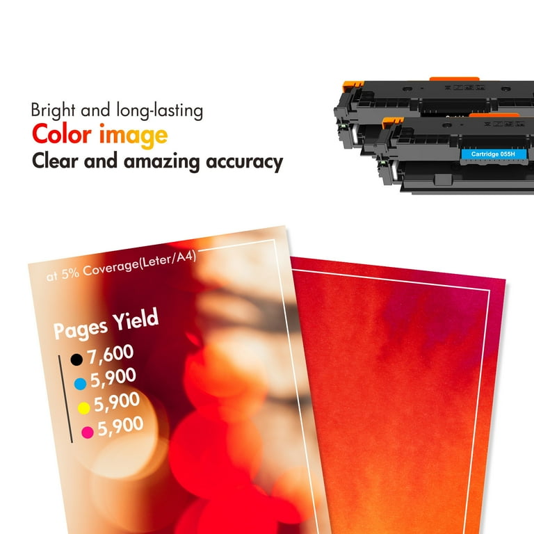 Canon 055 055H Toner Cartridge 4-Pack for imageCLASS Printers