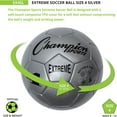 thumbnail image 3 of Champion Sports Extreme Series Soccer Ball, Size 4 - Youth League, All Weather, Soft Touch, Maximum Air Retention - Kick Balls for Kids 8-12 - Competitive and Recreational Futbol Games, Silver, 3 of 5