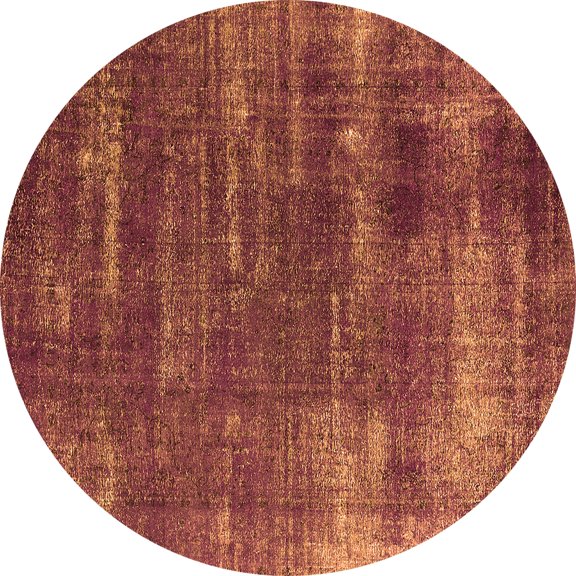 Ahgly Company Indoor Round Oriental Orange Industrial Area Rugs, 3' Round