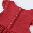 thumbnail image 6 of NAISIBABY Girls Pleated Dress, Crewneck Sleeveless Flounce Casual Play Dress Red 2-3T, 6 of 9