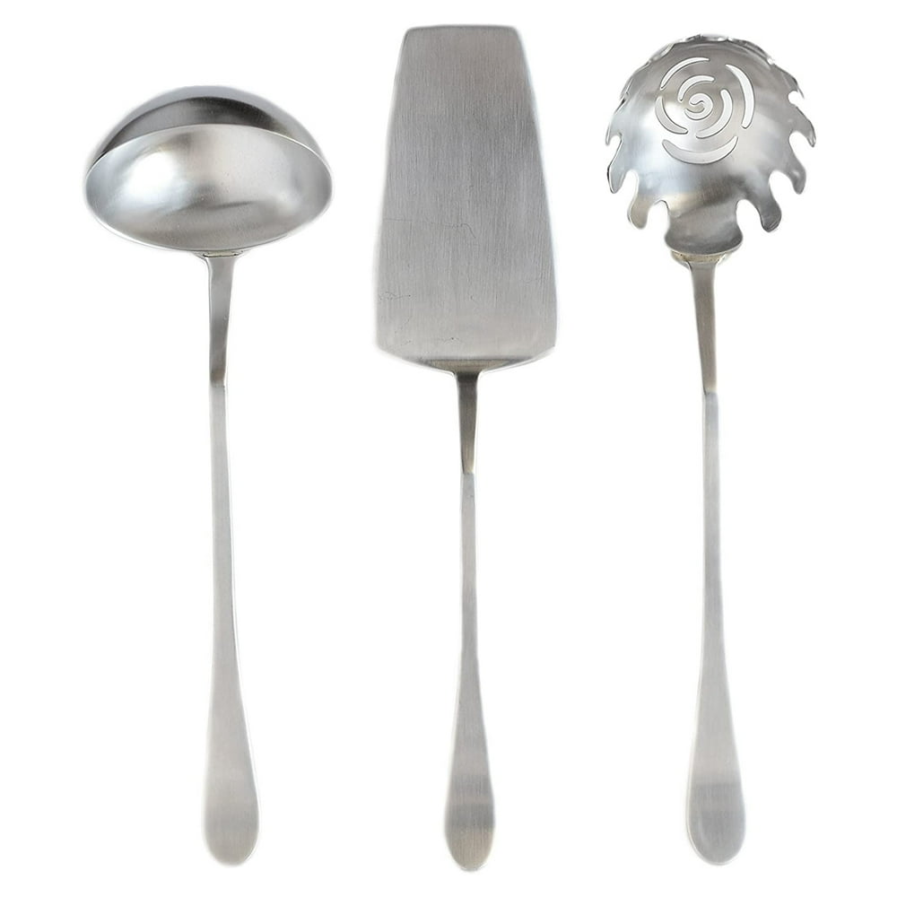 Knork 3 Pc Stainless Steel Dishwasher Safe Flatware Serving Set, Matte