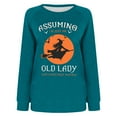 thumbnail image 4 of DeHolifer Halloween Sweatshirt for Women 2023 Witch Printed Plus Size Pullover Loose Fit Holiday Long Sleeve Crew Neck Tops Blue XL, 4 of 4