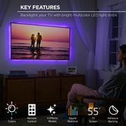 Merkury Innovations Sound Reactive TV Backlight RGB Lighting Dimmable Remote Control Corded Electric