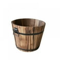 thumbnail image 1 of Wooden Planter Barrel,Retro Wooden Flower Pot Bucket Barrel,Rustic Flower Pots Boxes Container with Drain Hole for Succulent Flower Plants,Patio Garden Courtyard Outdoor Indoor Decor, 1 of 7