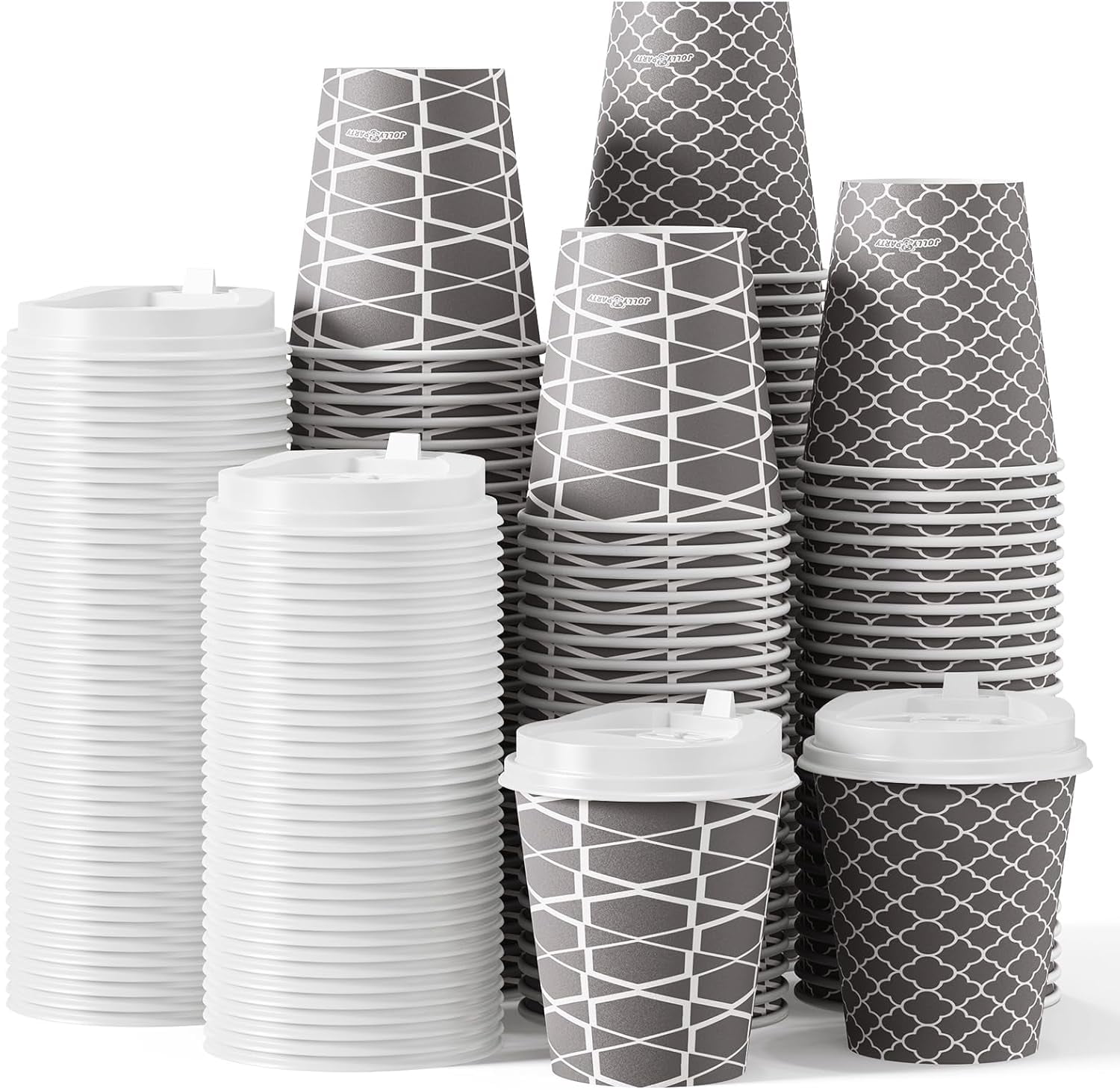 Disposable coffee cup with lid, suitable for beverage, espresso, and tea cups, suitable for use in cafes, offices, and homes