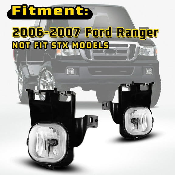 Pair Fog Lights For 2006-2007 Ford Ranger Front Driving Bumper Lamps Clear Lens
