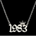thumbnail image 4 of Collares de acero inoxidable con números, Tiaras DE CORONA DE año 1980, 2008, 2009, 2013, Gargantilla, bisutería, Collar de nacimiento para Mujer, regalo de Navidad, 4 of 4